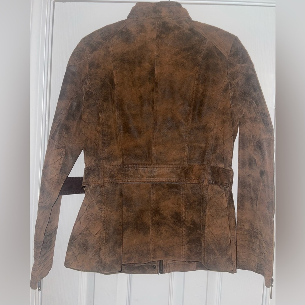 Indigo Leather Jacket. Euc - image 6